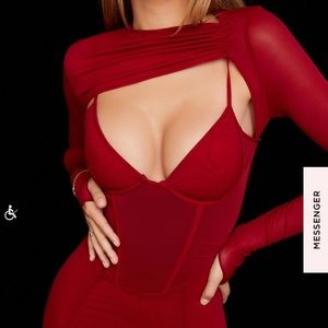 Beatrice wine corset midi dress